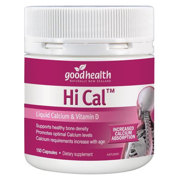 Good Health - Good Health Hi Cal - Liquid Calcium & Vitamin D 150 Caps - Supplements.co.nz