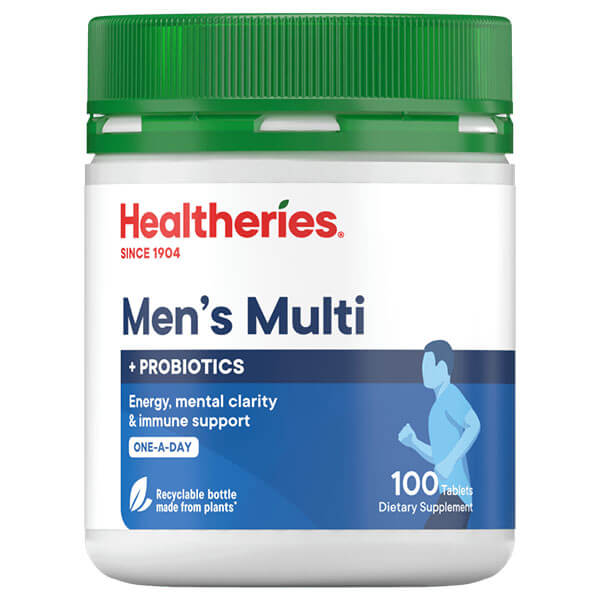 Healtheries Men&#39;s Multi One-a-Day with Probiotics 100 Tablets
