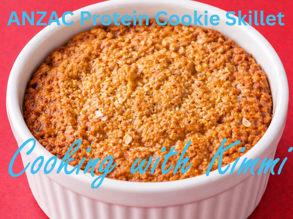 Cooking with Kimmi - ANZAC Protein Cookie Skillet