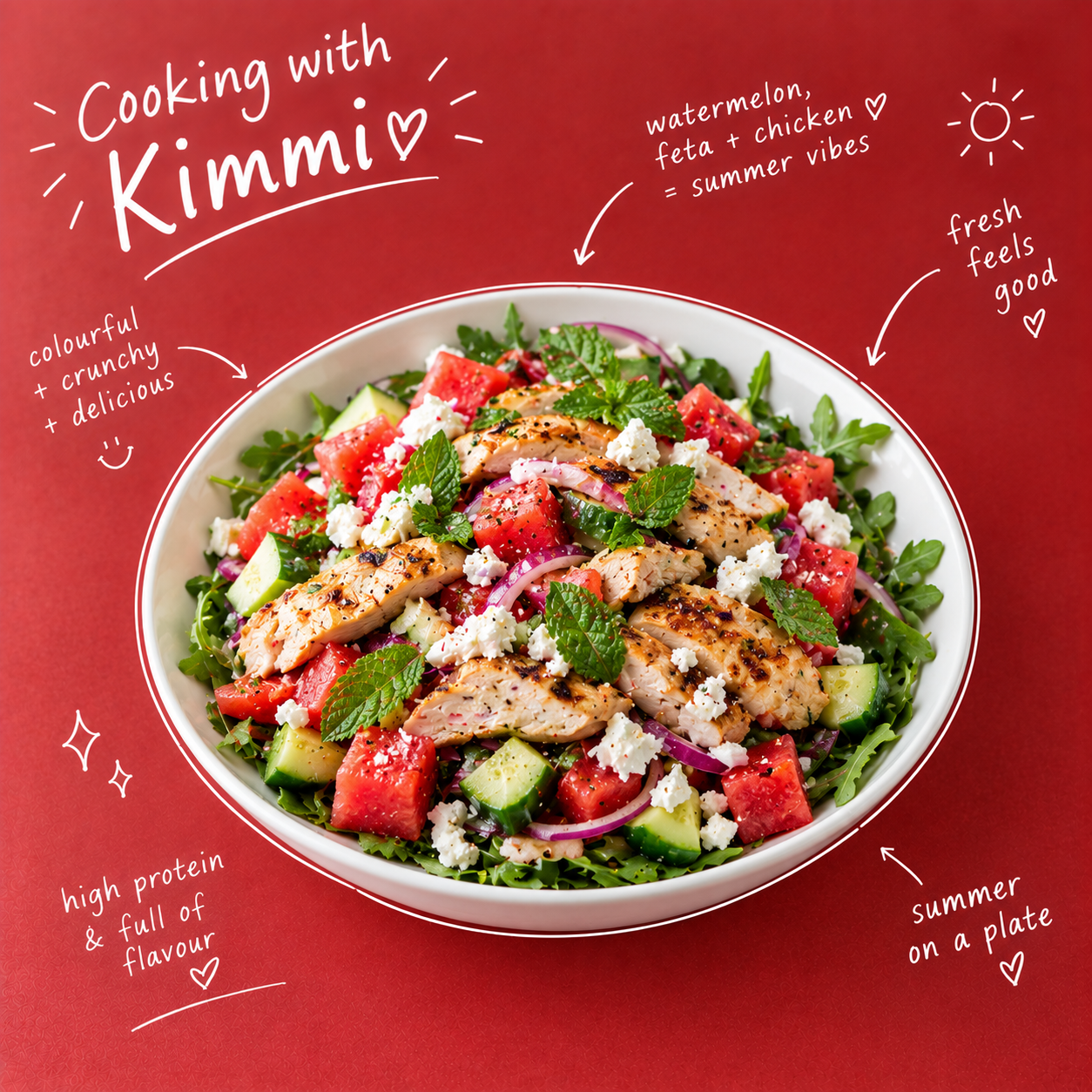 Cooking with Kimmi – Watermelon, Feta & Chicken Spring Salad