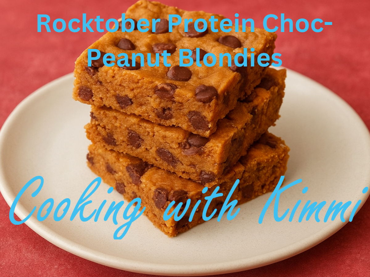Kimmi’s Rocktober Recipe: Protein Choc-Peanut Blondies