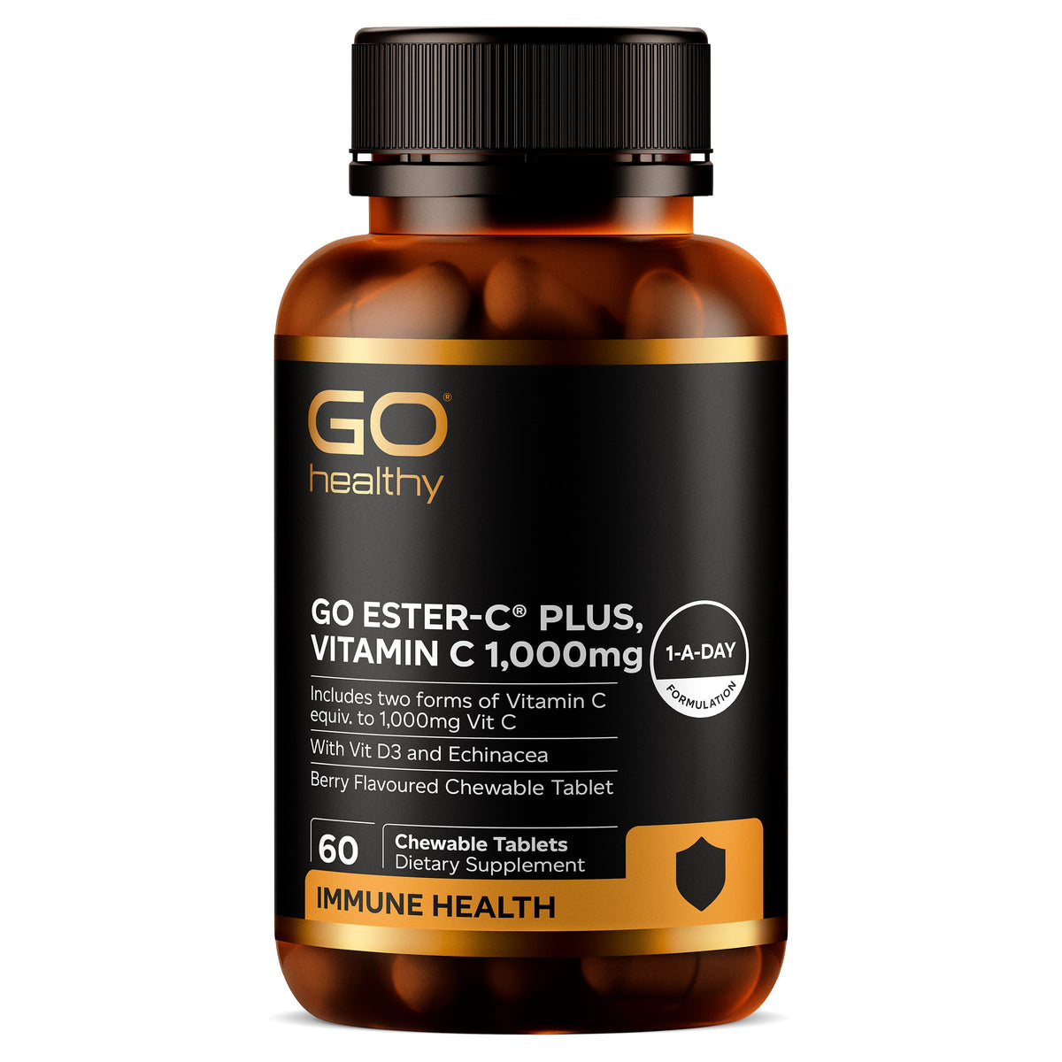 GO Ester-C Plus Chewables - Berry Flavoured 1000mg 60s 60