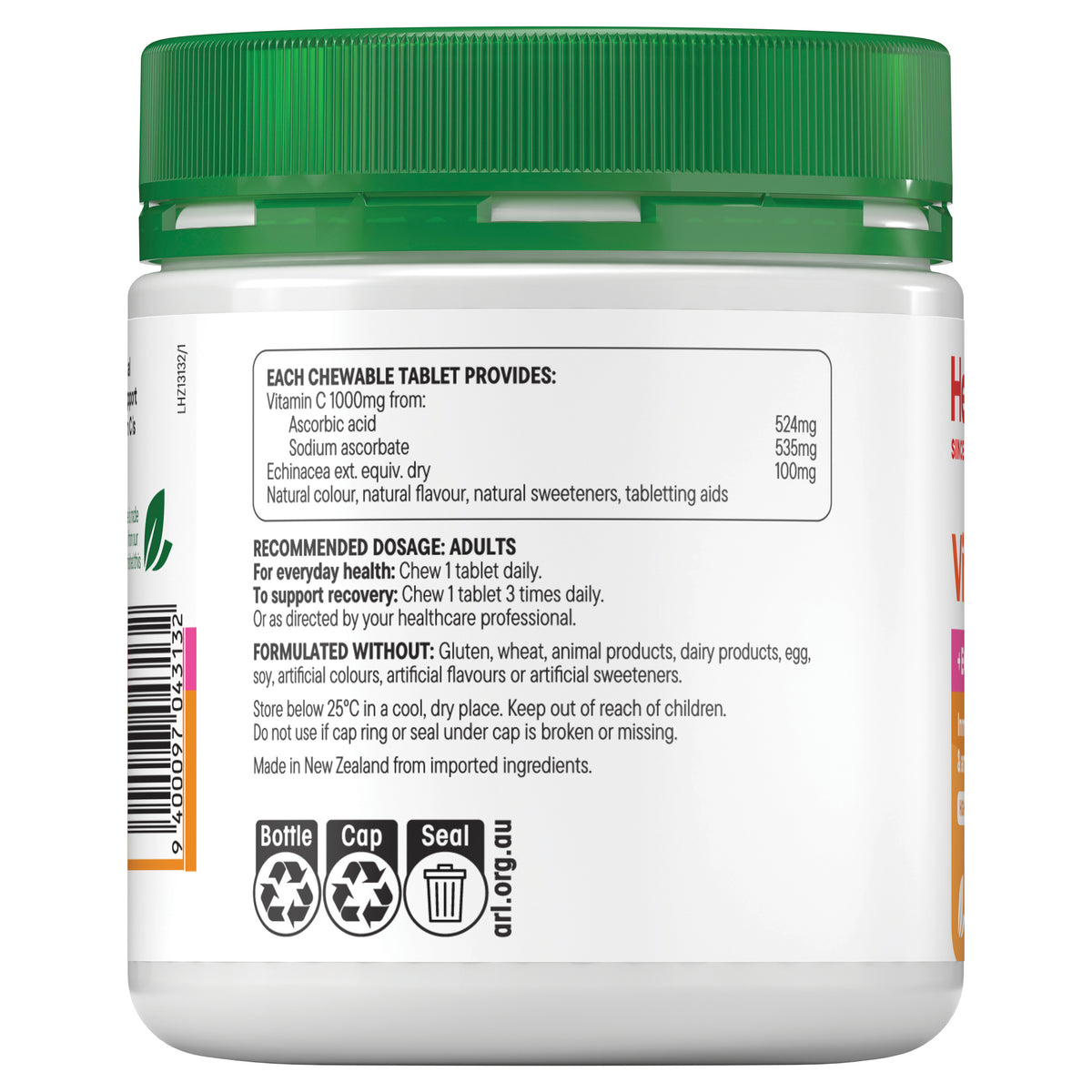 Vit C 1000mg + Echinacea Chewable (Orange) 80