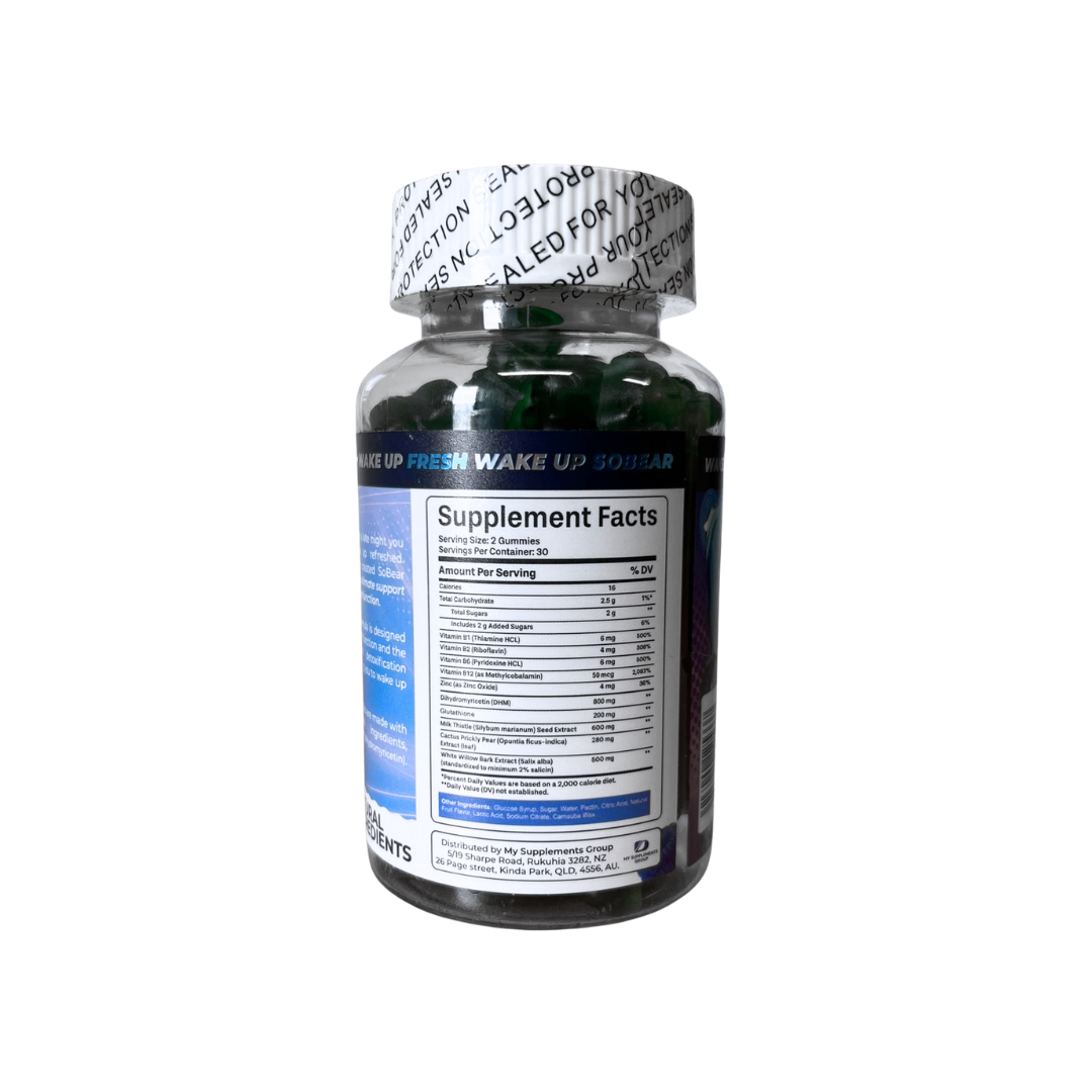 SOBEAR HANGOVER GUMMIES BOTTLE (60 gummies) - 1 bottle