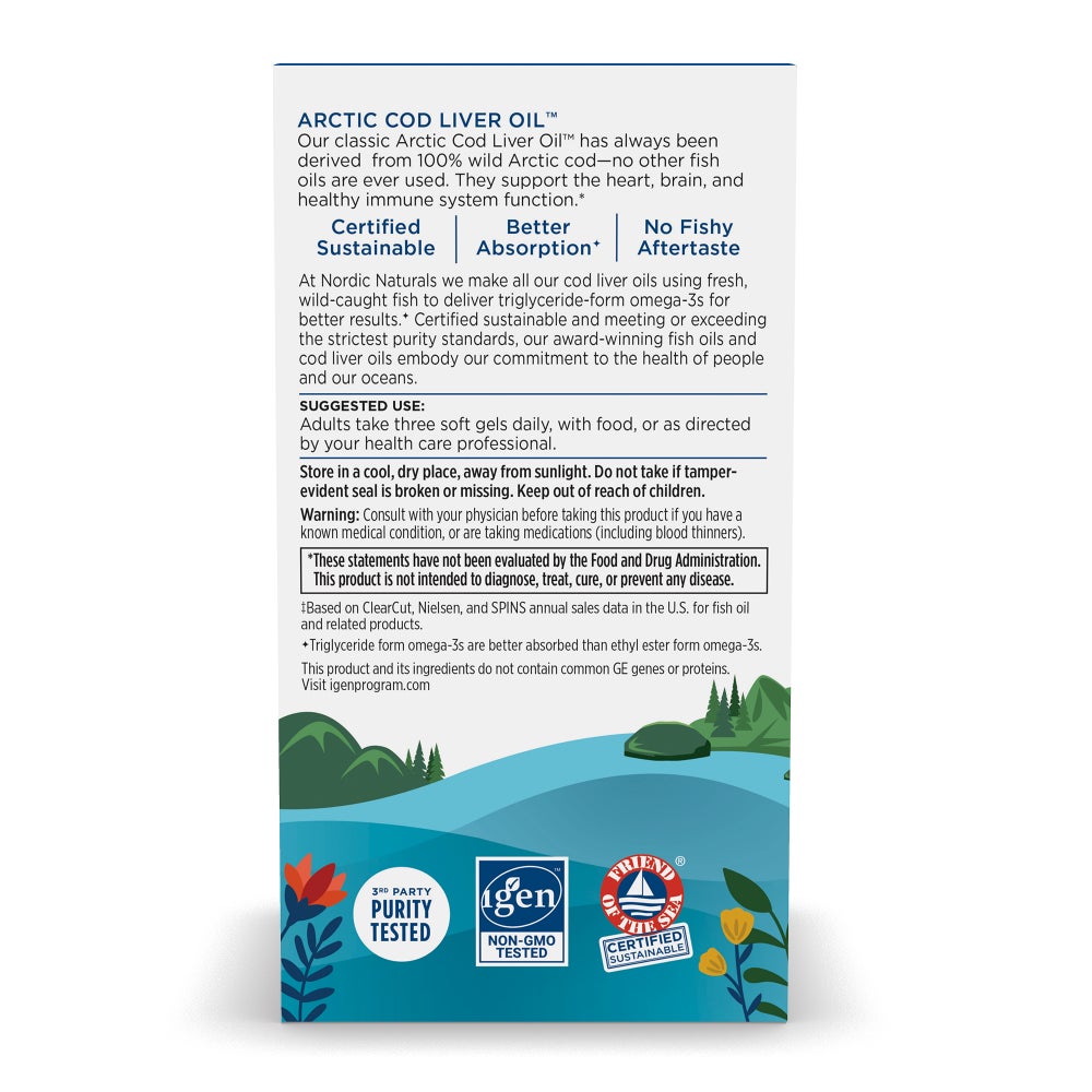Nordic Naturals Arctic Cod Liver Oil 90 Softgels