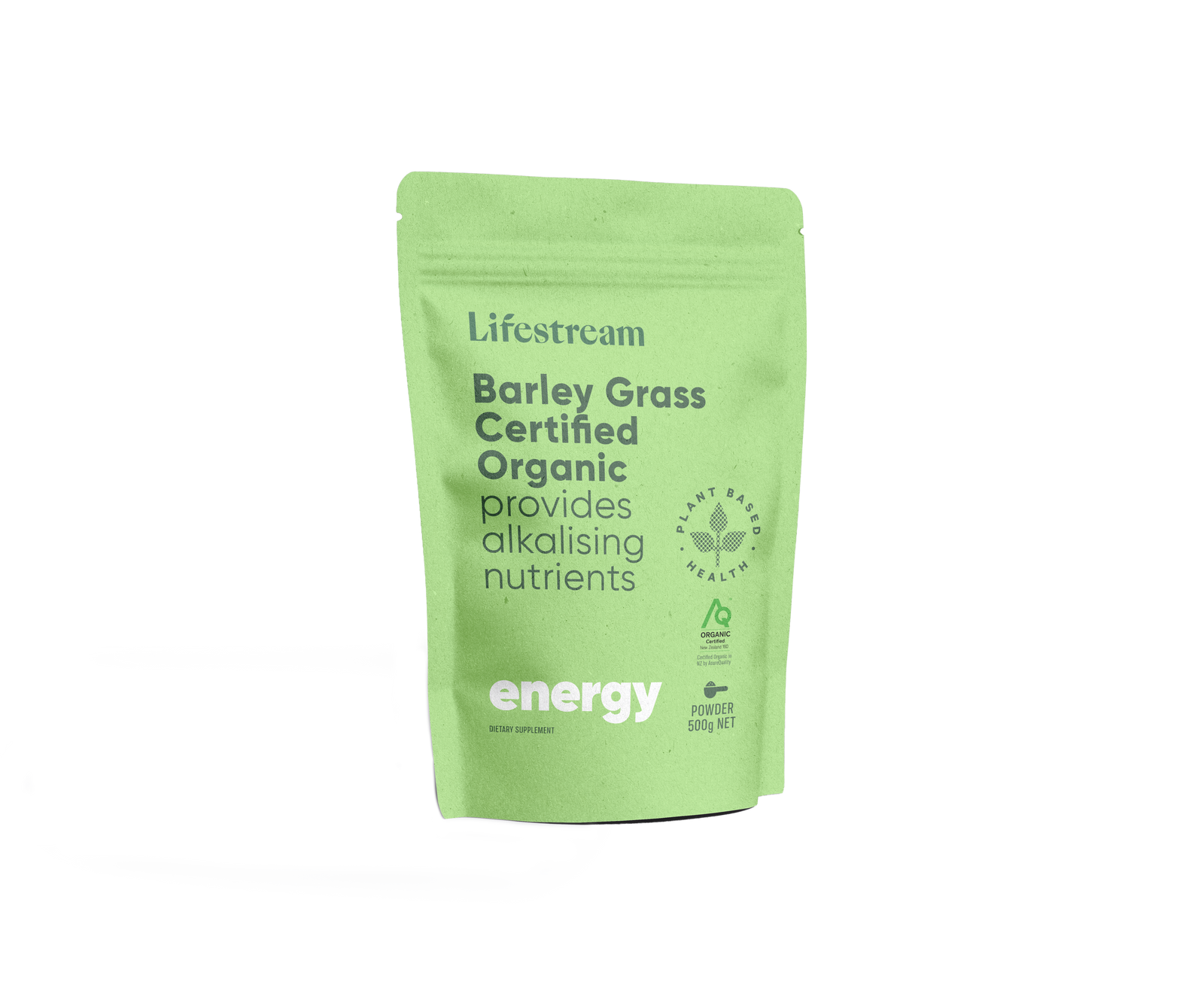 Lifestream Certified Organic Barley Grass Powder 500g Nutrient-Rich Superfood Supplement