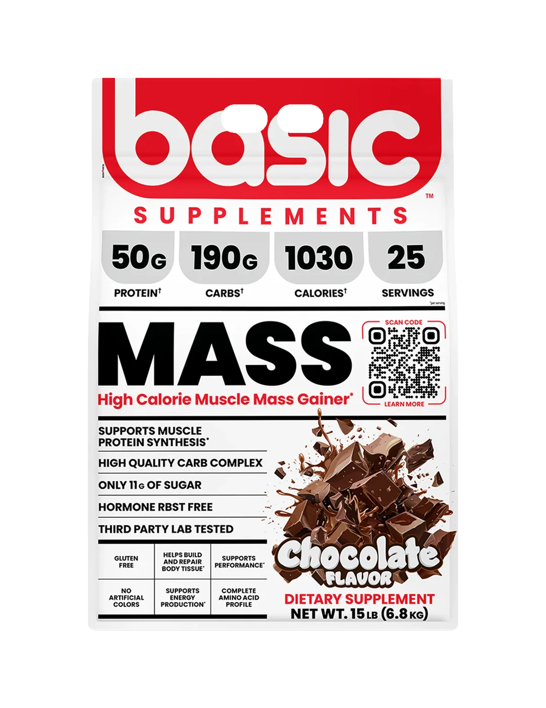 Basic Supplements Mass High Calorie Muscle Mass Gainer + Free Pre-Workout