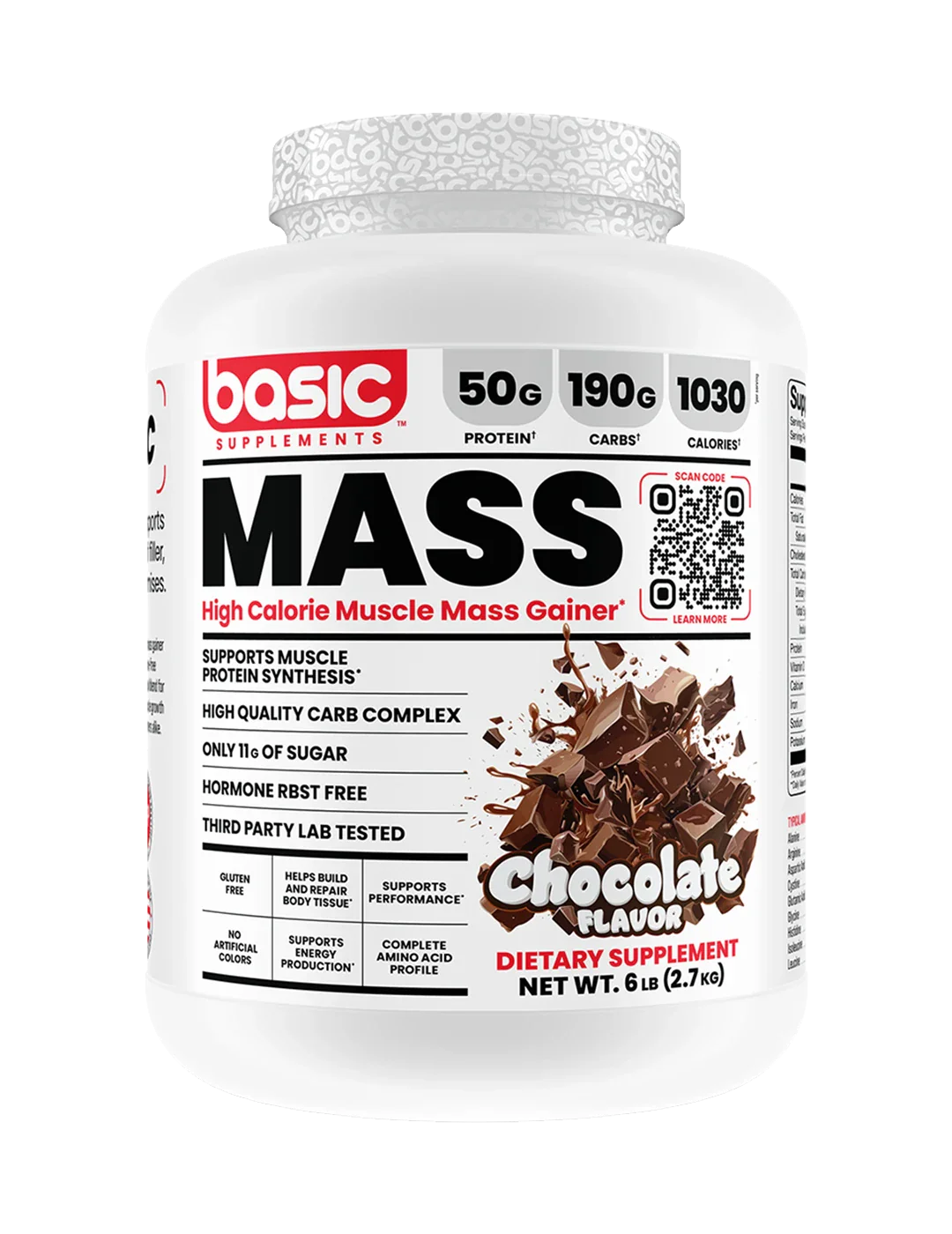 Basic Supplements Mass High Calorie Muscle Mass Gainer + Free Pre-Workout