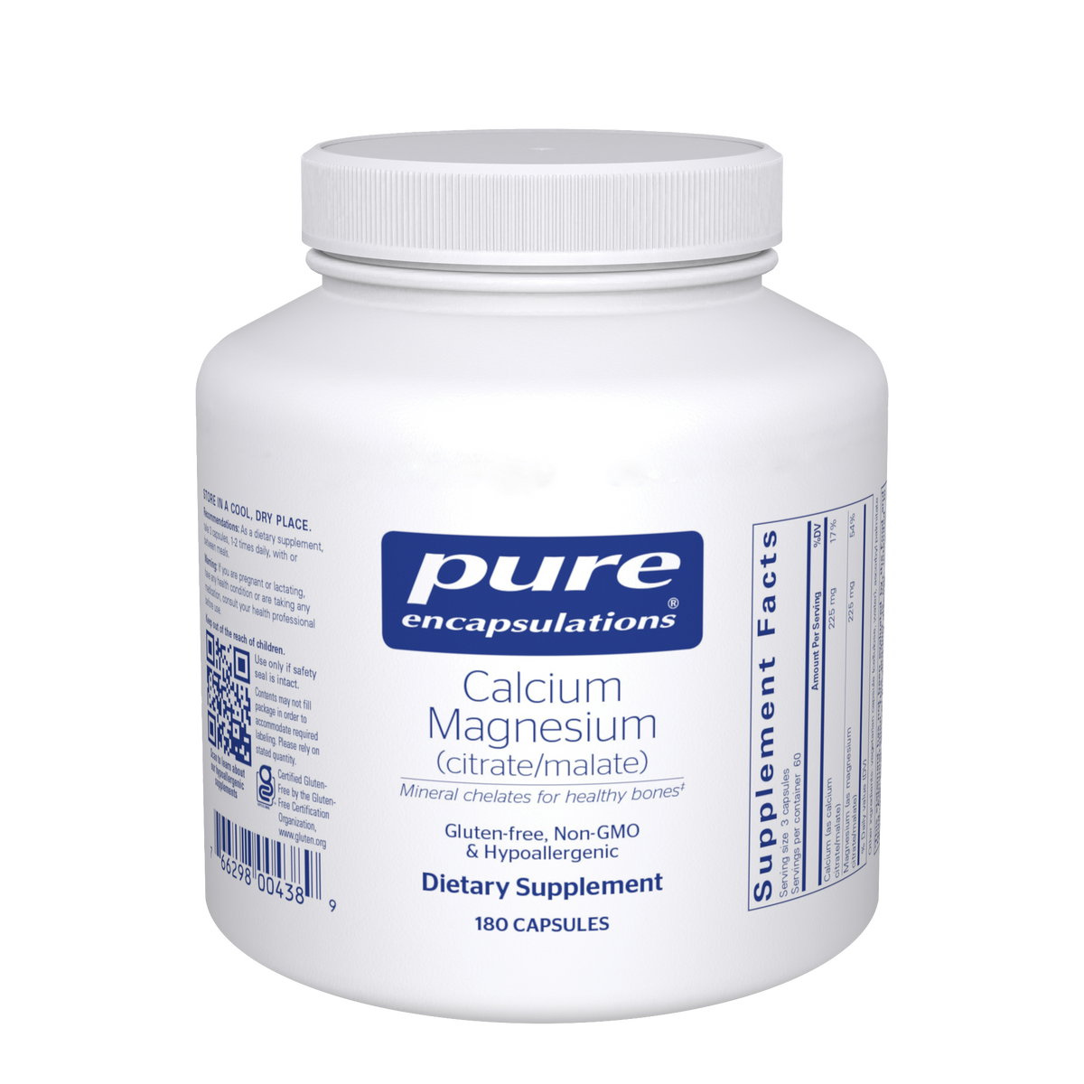 Pure Encapsulations Calcium Magnesium (citrate/malate) 180caps