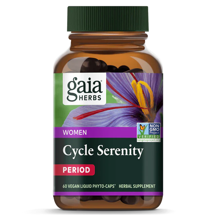 Gaia Herbs Period Cycle Serenity Saffron Mood Support 60 Capsules