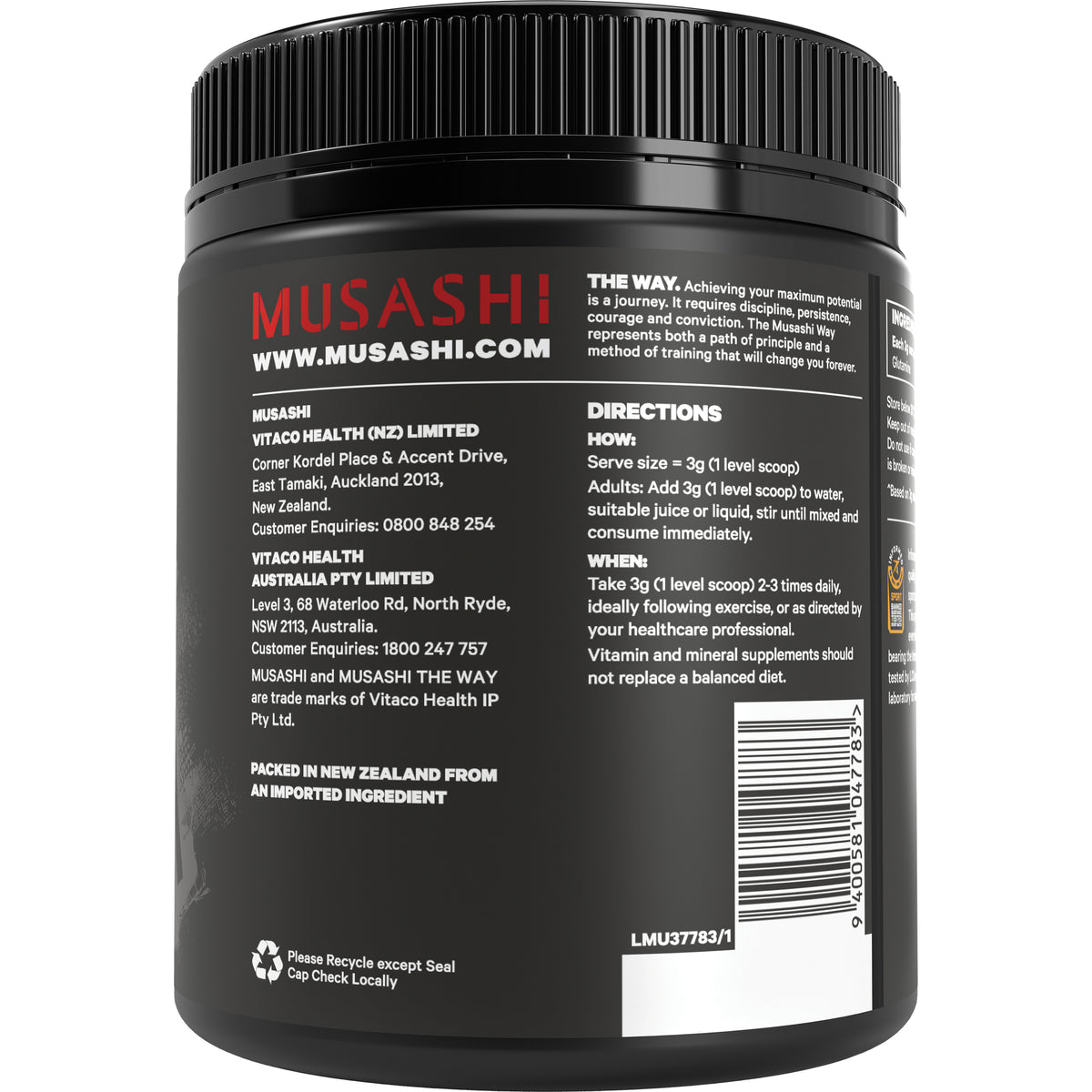 Musashi 100% Glutamine 350g