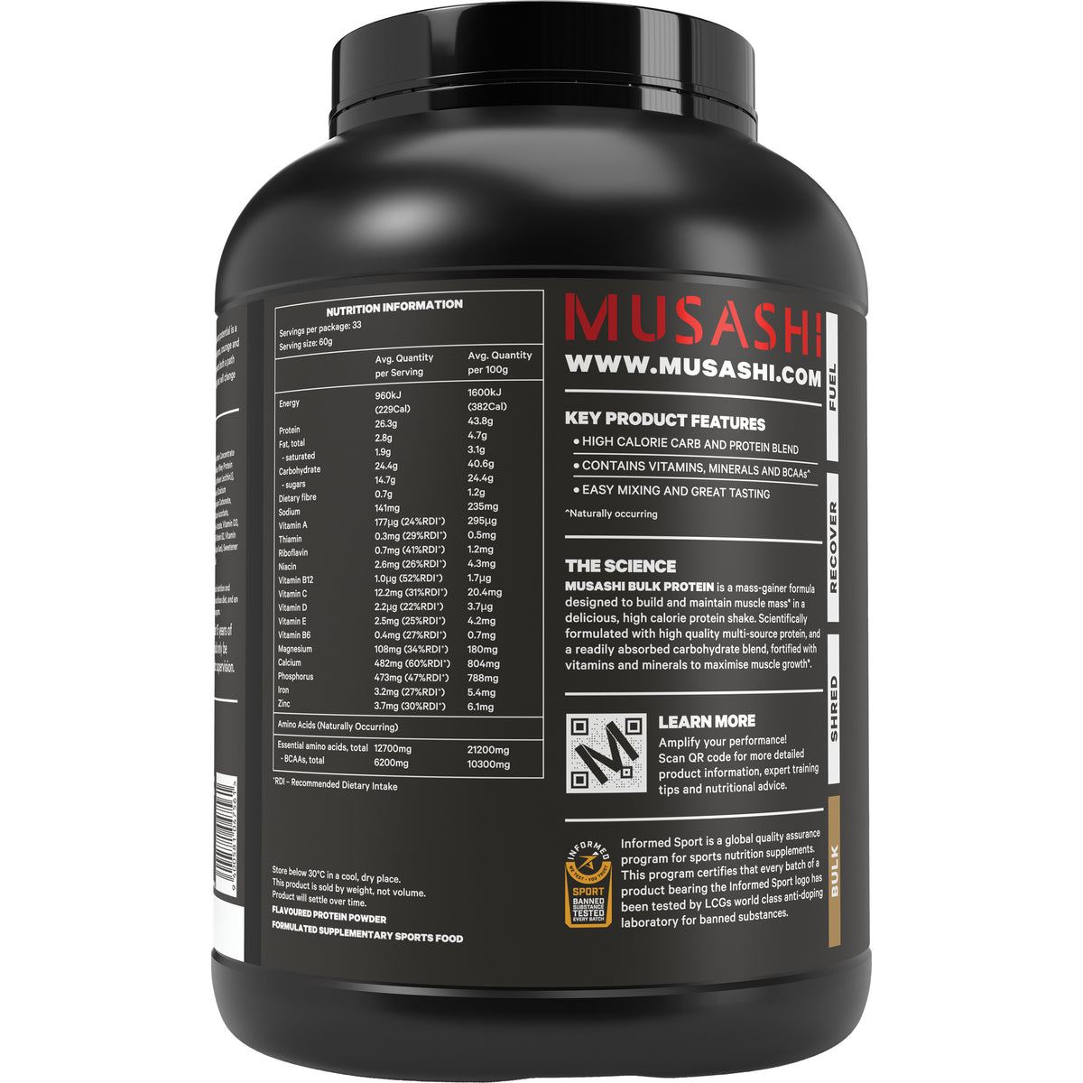 Musashi Bulk Protein 2kg