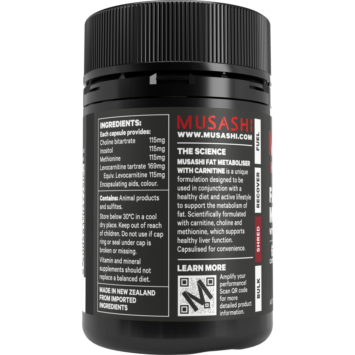 Musashi Fat Metaboliser with Carnitine 60 Caps