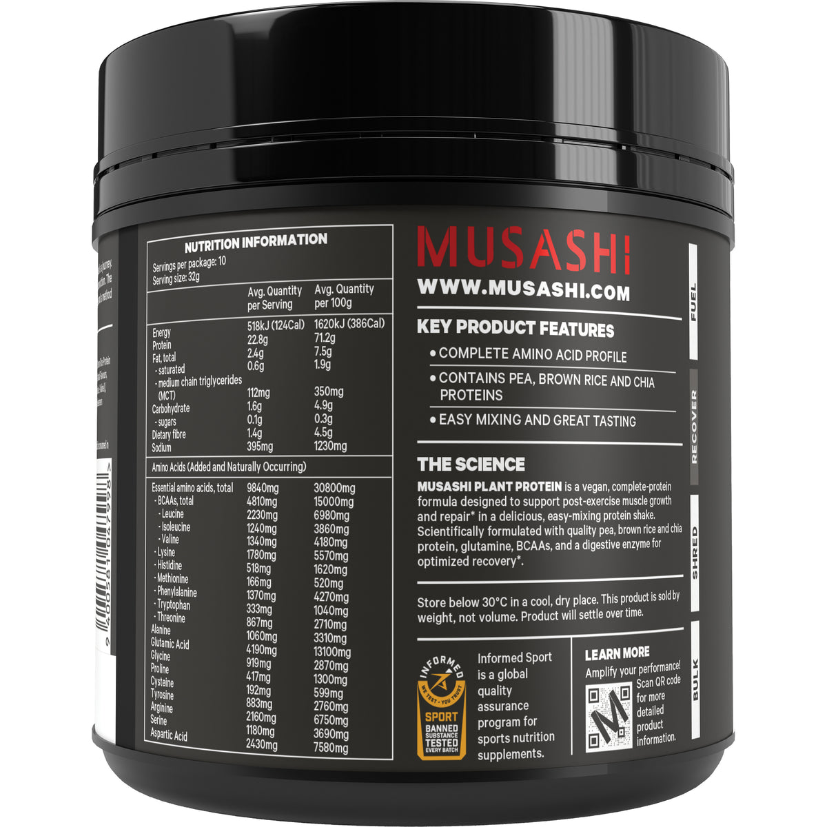 Musashi Plant Protein 320g