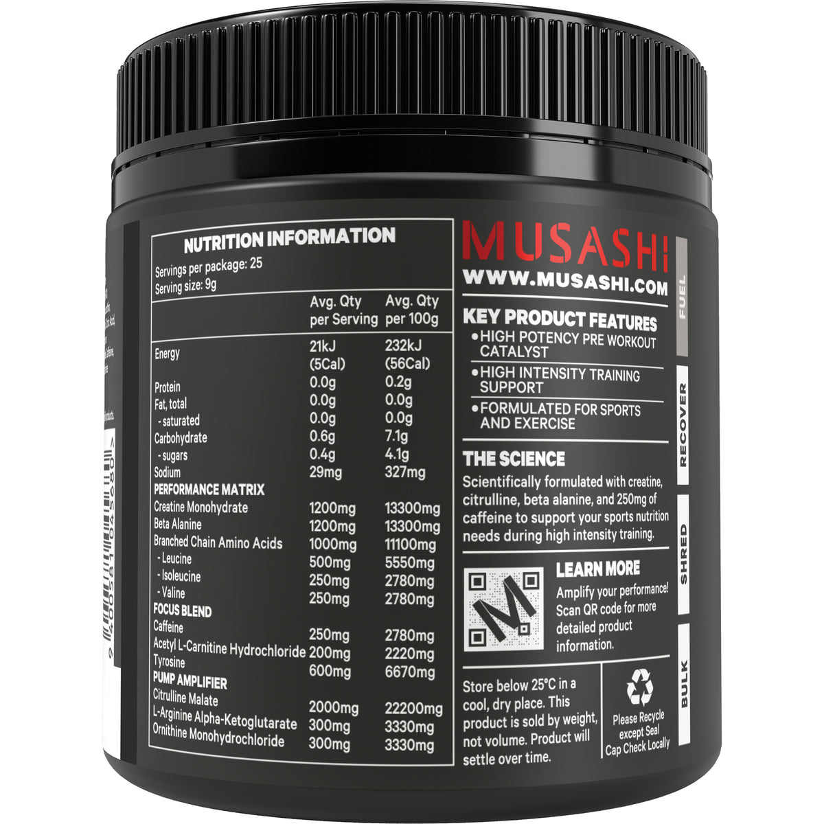 Musashi Pre-Workout 225g