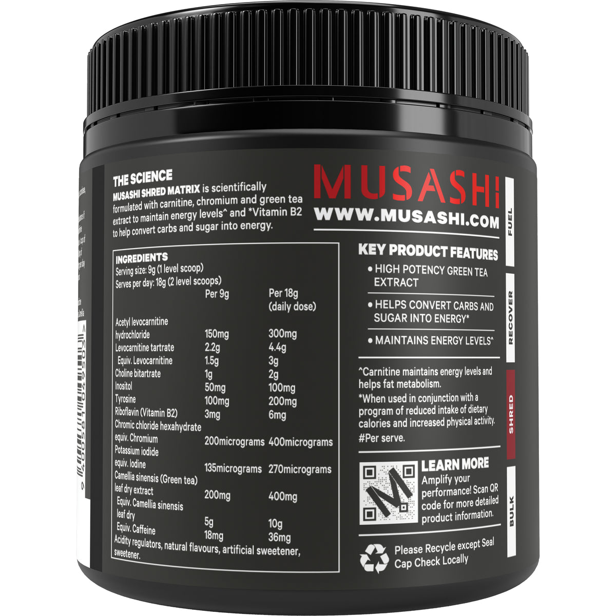 Musashi Shred Matrix 30 Serves