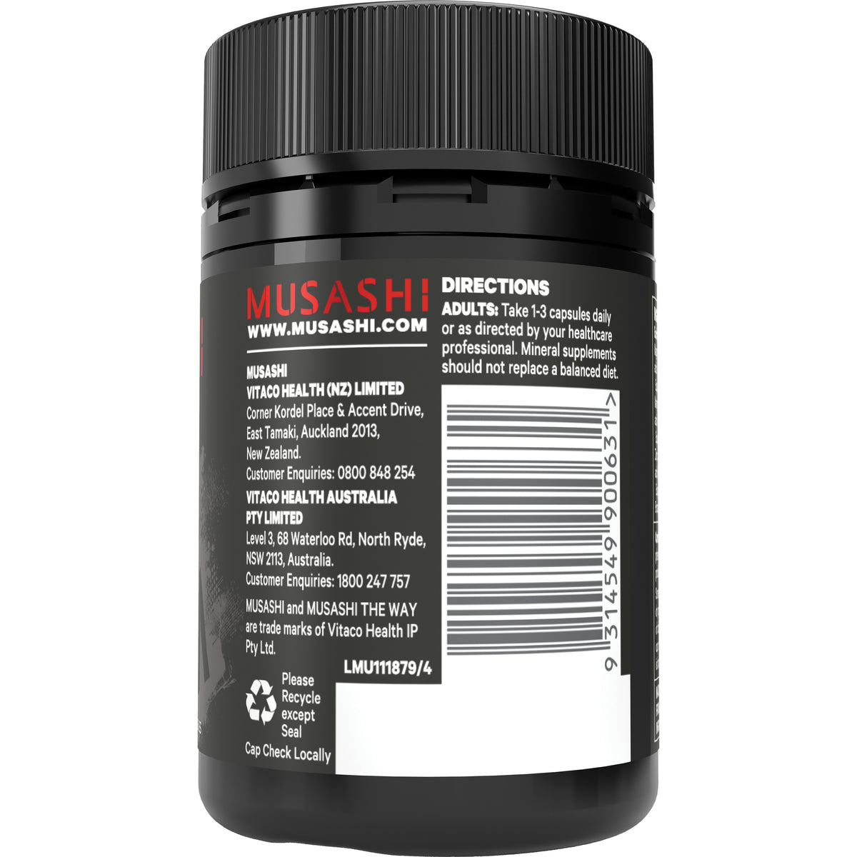Musashi ZMA+ 60 Caps