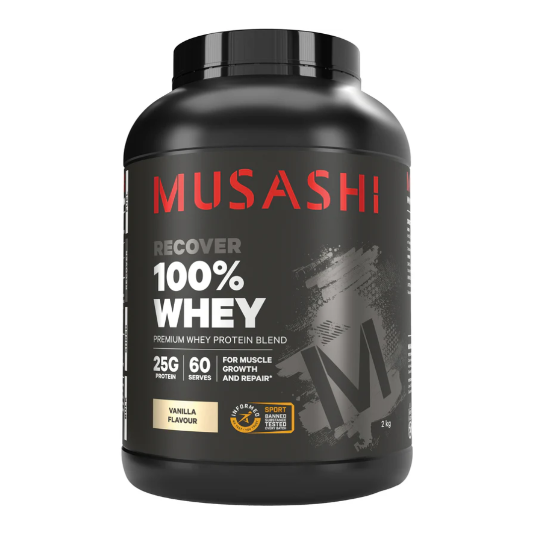 Musashi 100% Whey 2kg + FREE MUSASHI Creatine Chewables NZ |