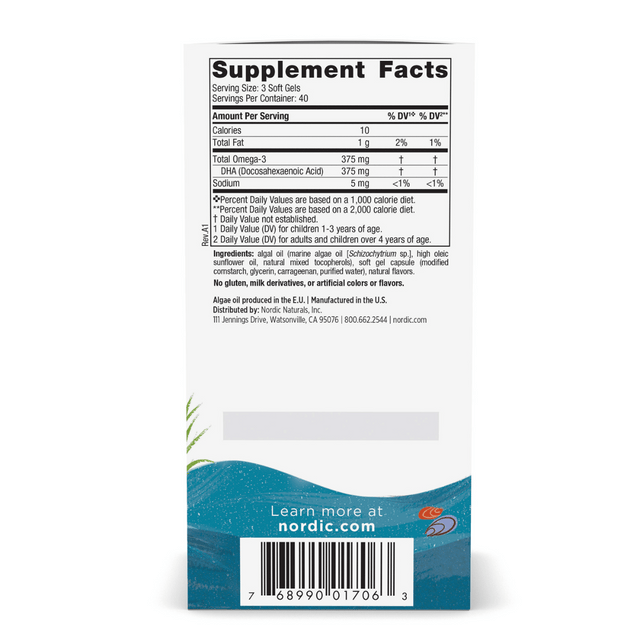Nordic Naturals Children's DHA Vegetarian 120 Softgels