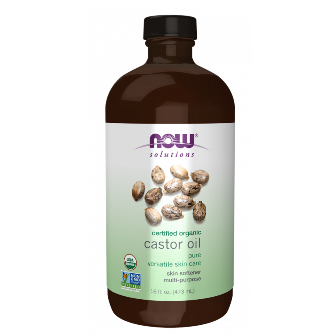 Now Foods Castor Oil in Glass Bottle, Organic