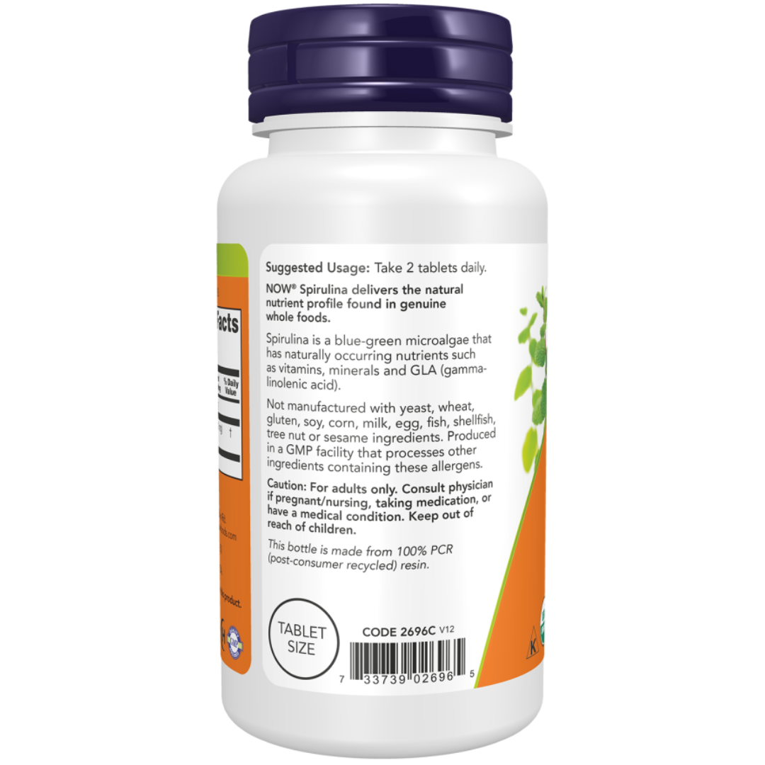 Now Foods Spirulina, Organic 500 mg 200 Tablets