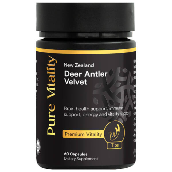 Pure Vitality Deer Antler Velvet - Premium Vitality 60 Caps