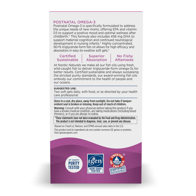 Nordic Naturals Postnatal Omega-3 60 Softgels
