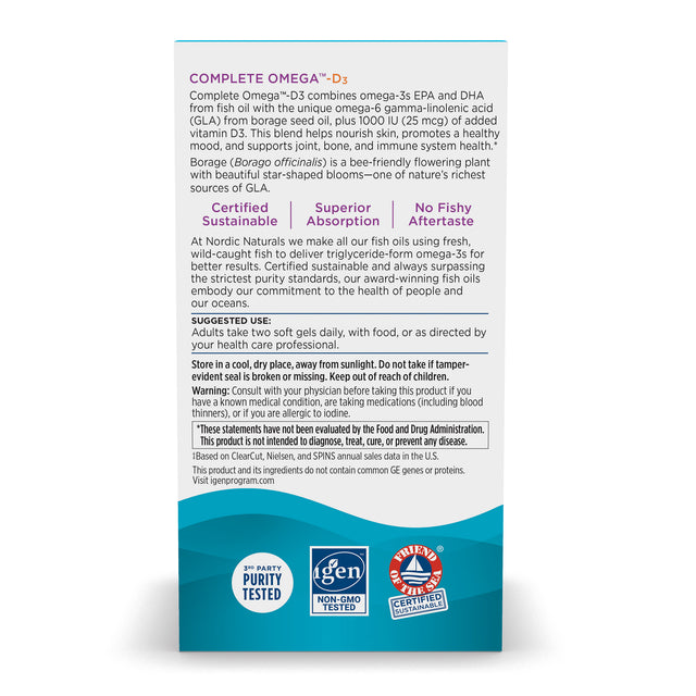 Nordic Naturals Complete Omega D3 60 Softgels