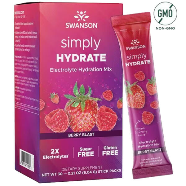 Swanson Simply Hydrate Electrolyte Hydration Mix x30 Stick Packs