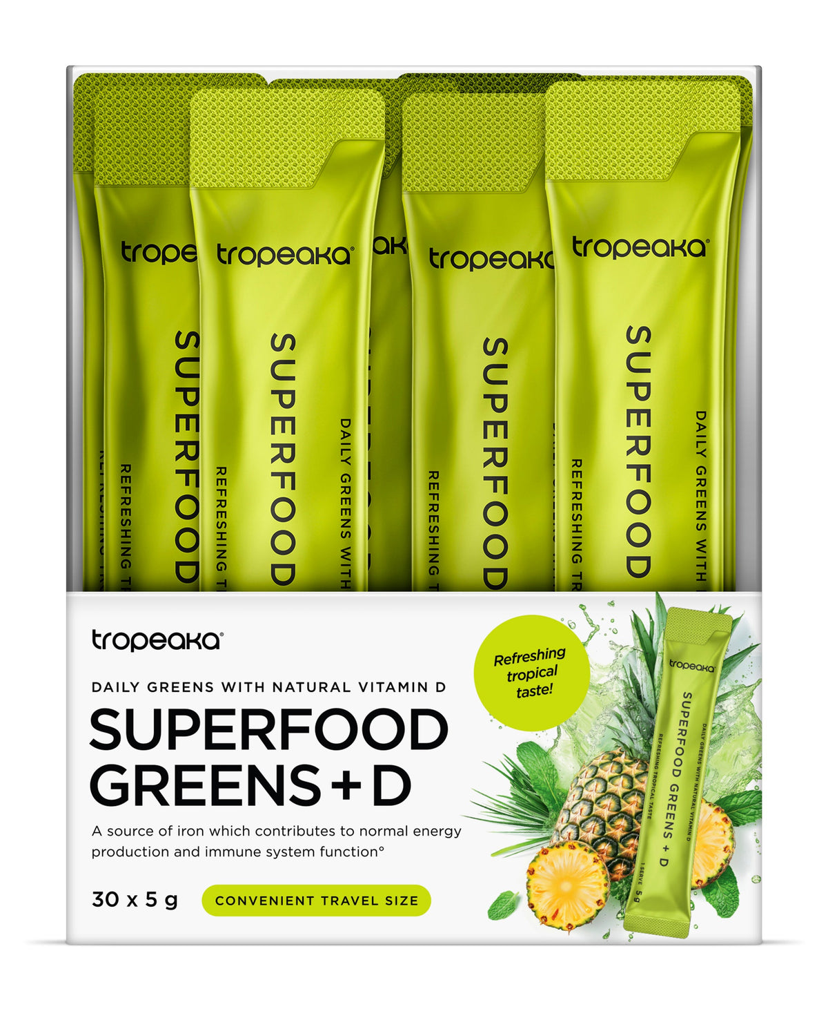 Tropeaka SUPERFOOD GREENS + D SINGLE SERVE (Box of 30 single serves)
