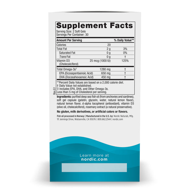 Nordic Naturals Ultimate Omega D3 60 Softgels