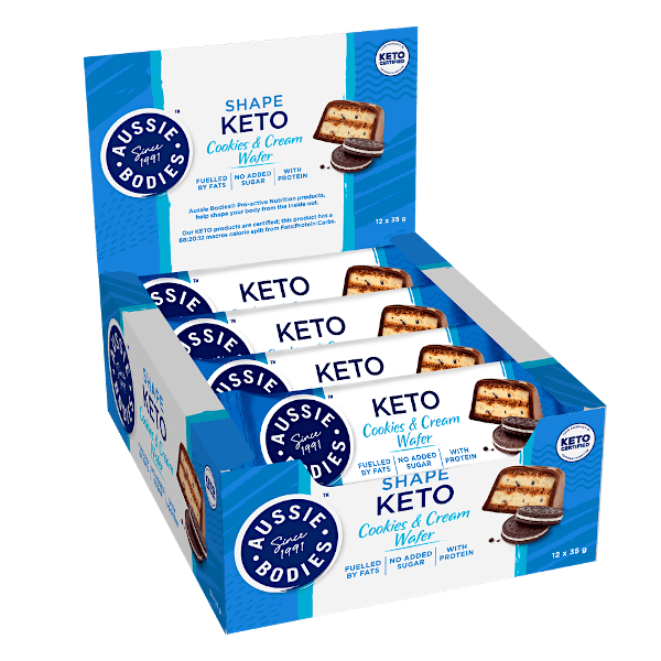 Aussie Bodies Shape Keto Wafer Bars 35g x12 CLEARANCE Short Dated 16/06/2024