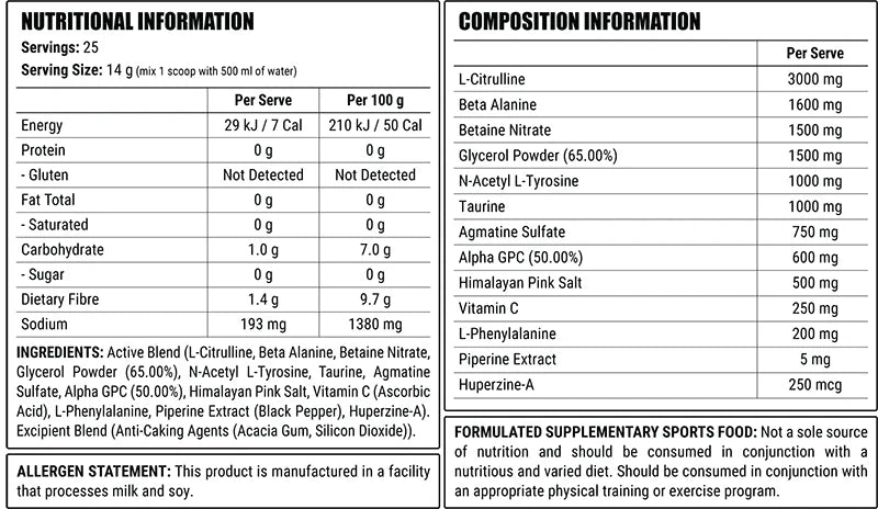 Faction Labs Disorder Pump Non‑Stim Pre‑Workout 400g