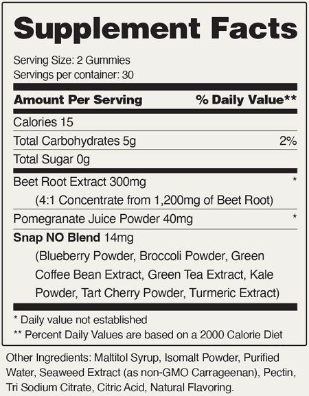 Snap Nitric Oxide Cherry Gummies 60