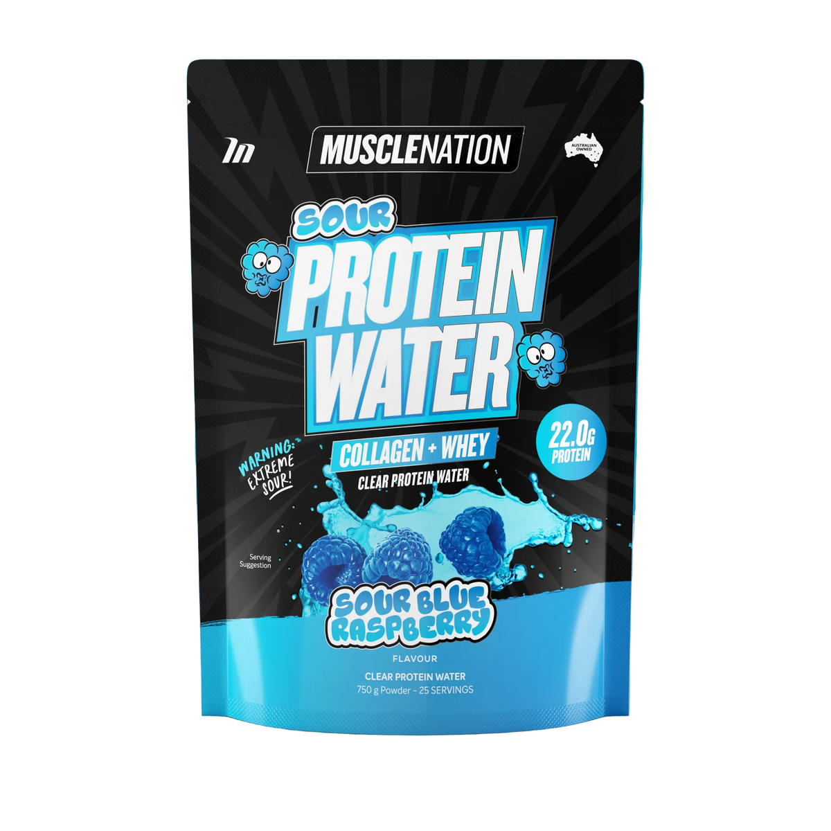 MUSCLE NATION SOUR PROTEIN WATER