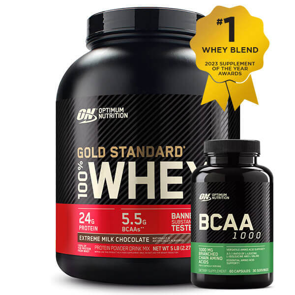 Optimum Nutrition Gold Standard 100% Whey 5lb + FREE BCAA 60 Caps