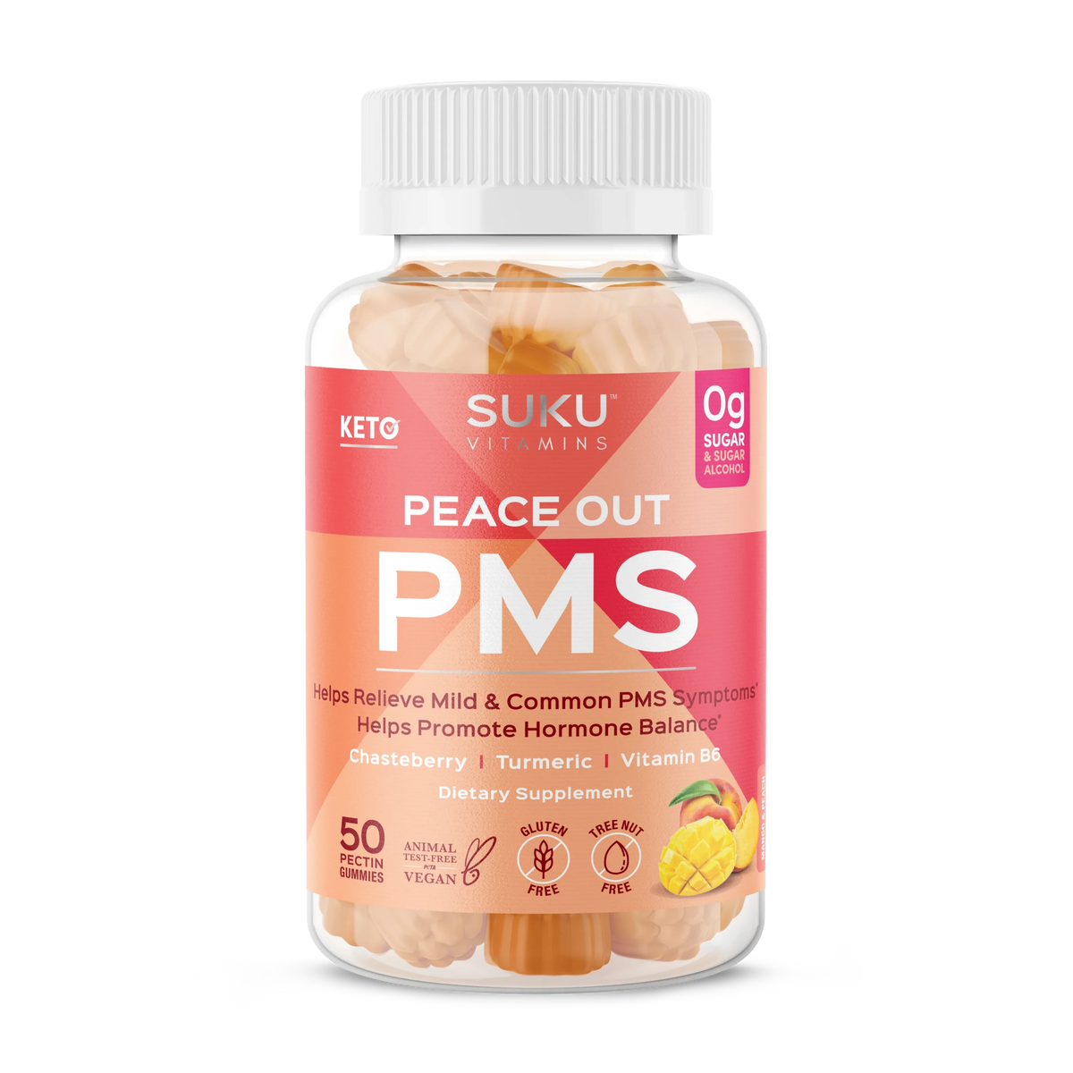 SUKU Peace Out PMS Pectin Gummies with Vitex and Turmeric