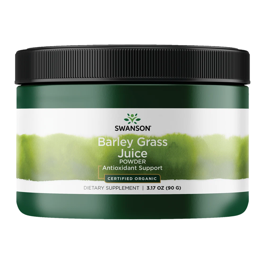 Swanson Barley Grass Juice Powder Certified Organic 90g tub front