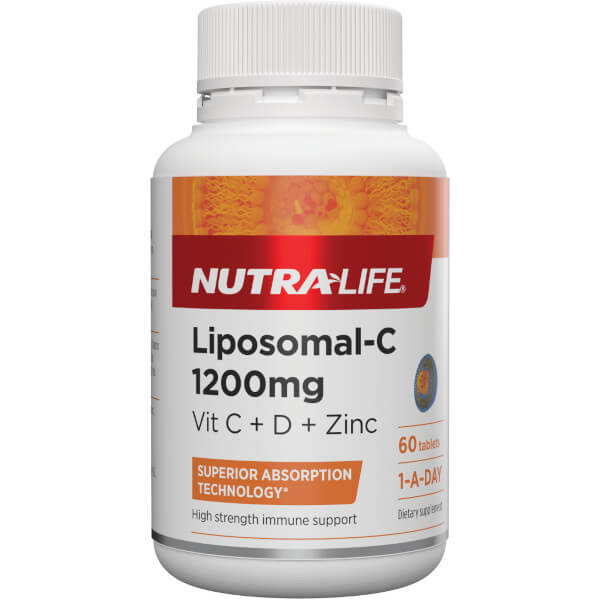 Nutralife Liposomal-C 1200mg Vit C + D + Zinc 60 Tabs