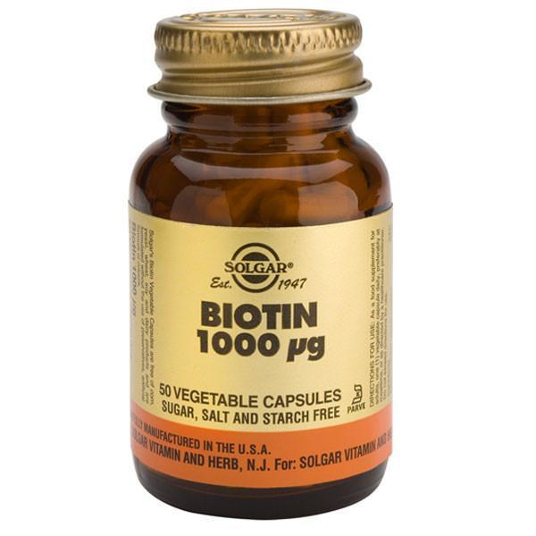 Solgar Biotin 1000mcg 50 Caps-Physical Product-Solgar-Supplements.co.nz