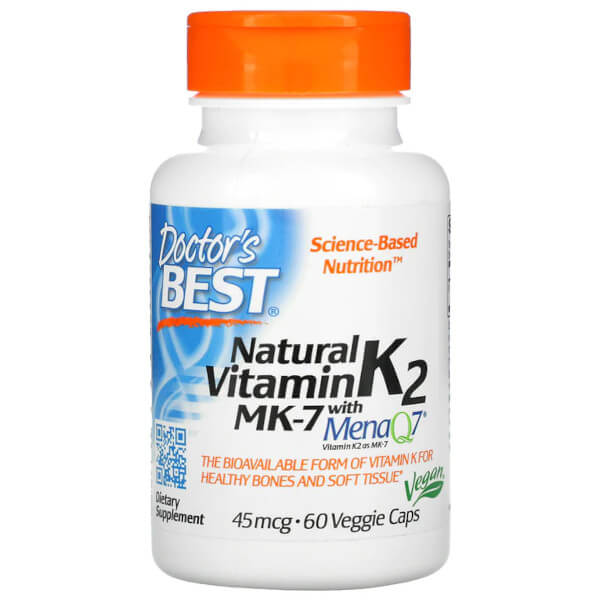 Doctor&#39;s Best Natural Vitamin K2 MK-7 with MenaQ7 45mcg 60 Caps