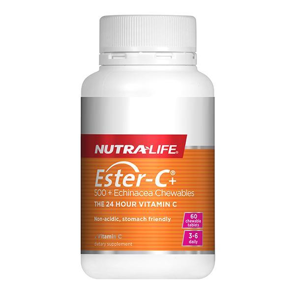 Nutralife Ester-C with Echinacea 60 Chewables - Supplements.co.nz