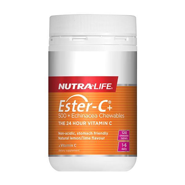 Nutralife Ester-C 500mg + Echinacea 120 Chewable Tablets - Supplements.co.nz