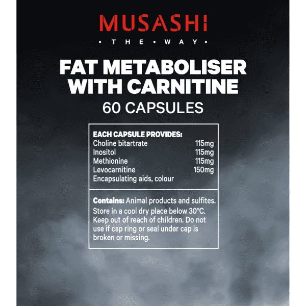 l carnitine musashi Musashi Fat Metaboliser with Carnitine 60 Caps