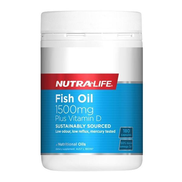Nutralife Fish Oil 1500mg Plus Vitamin D 180 Caps - Supplements.co.nz
