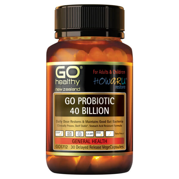 GO Healthy Go Probiotic 40 Billion 30 Veggie Caps