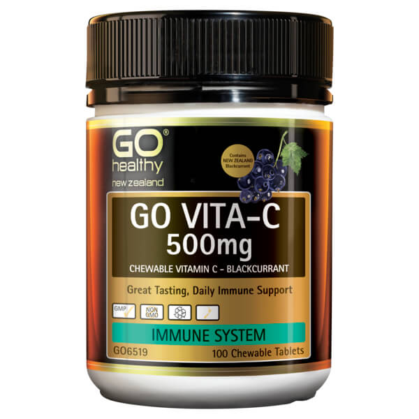 Go Healthy Go Vita-C 500mg Blackcurrant 100 Chewables
