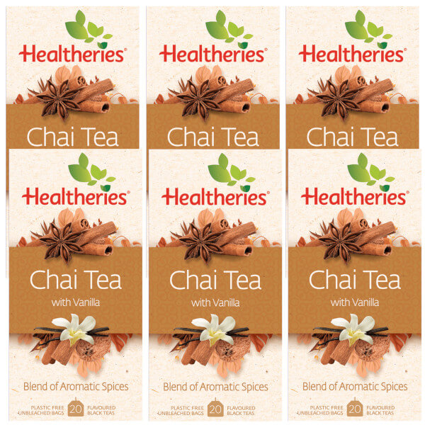 Healtheries Chai Tea with Vanilla 20 Bags x6 (6x Packages)