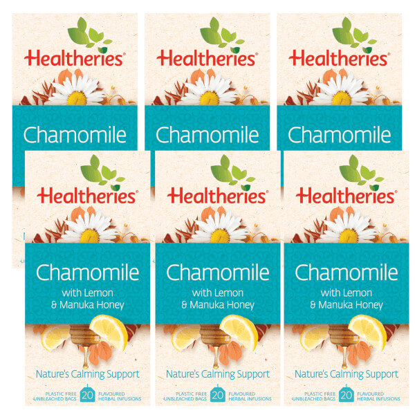 Healtheries Chamomile Tea with Lemon &amp; Manuka Honey 20 Bags x6 (6x Packages)