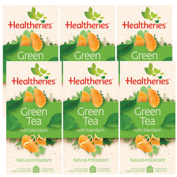 Healtheries Green Tea with Mandarin 20 Bags x6 (6x Packages)